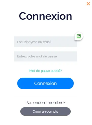 Connexion des membres du 2UP CASINO