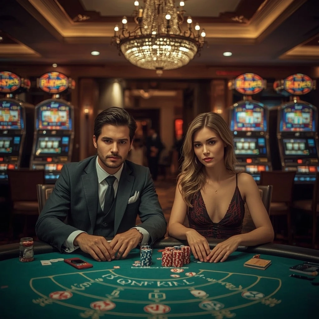 Deux joueurs de poker dans un 2UP Casino